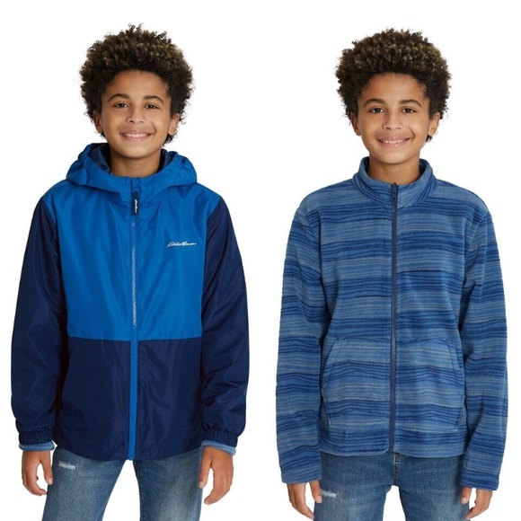 Eddie Bauer Boys Youth 3-in-1 Jacket Blue size M (10/12) - Picture 1 of 11